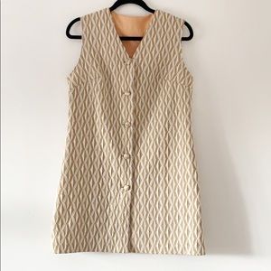 Textured Vintage Sleeveless Shift Dress
